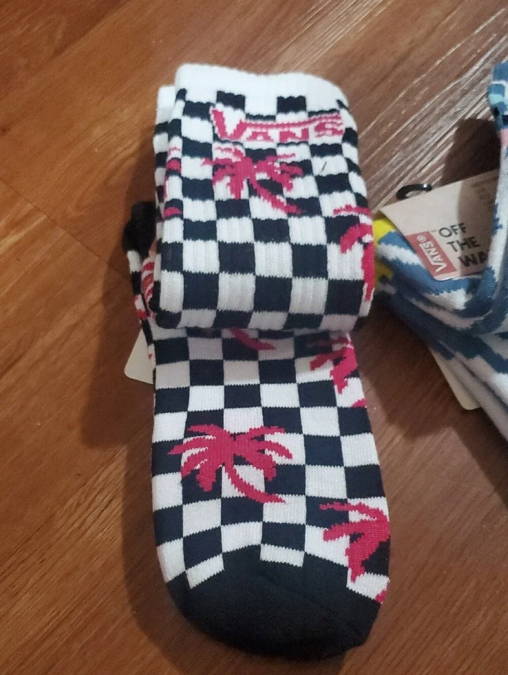 Vans Men’s Patterned Crew Socks - Black/White & Blue/Yellow